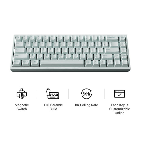 Keychron q16 he 8k magnetic switch keyboard (lichtgroen, us lay-out (qwerty), ultra-fast lime, 65%, rgb, hot swap, 8k)