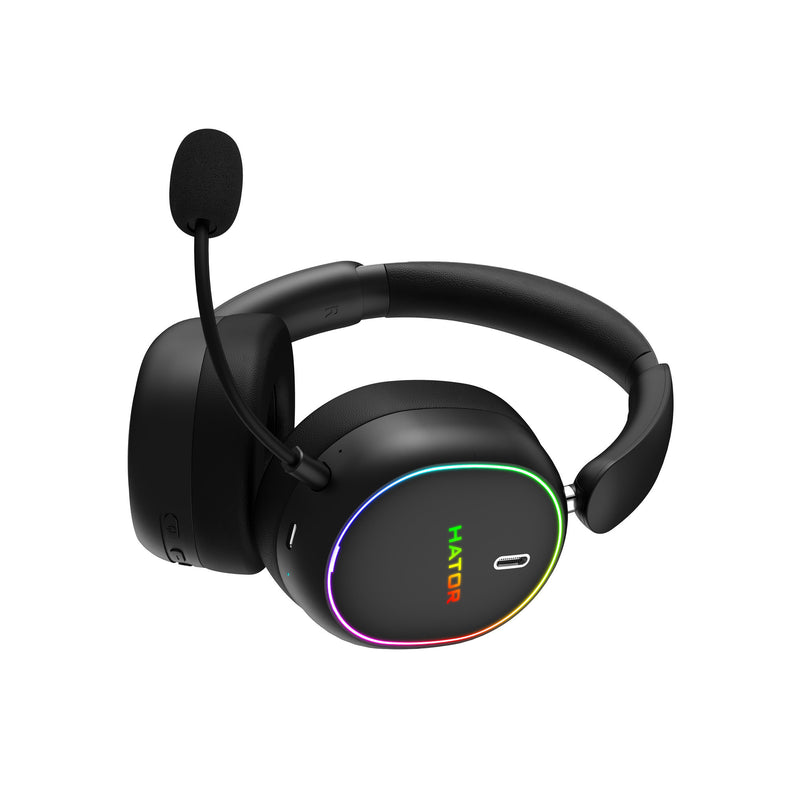 Load image into Gallery viewer, Hator phoenix 2 wireless over-ear gaming headset (zwart, rgb, 2.4ghz bluetooth 5.4 usb-c)
