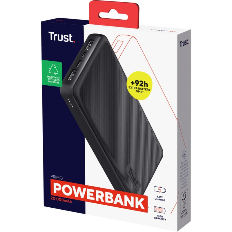 Load image into Gallery viewer, Trust primo 20.000 mah eco powerbank (zwart)
