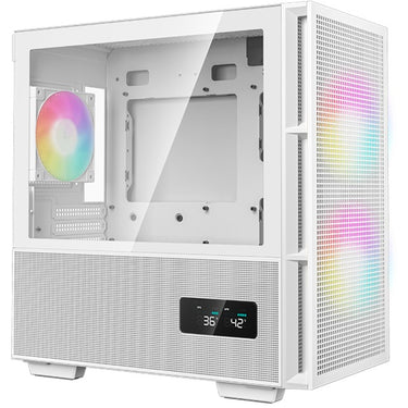Deepcool ch360 digital mini tower behuizing (wit | 1x usb-a | 1x usb-c | rgb | tempered glass)