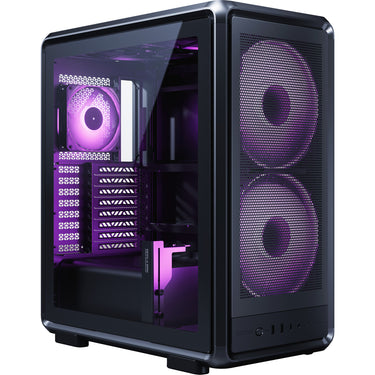 Cooler master masterframe 500 mesh argb midi tower behuizing (zwart | 2x usb-a | 1x usb-c | rgb | tempered glass)