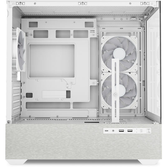 Sharkoon mk7 argb mini tower behuizing (wit | 2x usb-a | 1x usb-c | rgb | tempered glass)