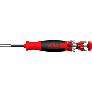 Wiha schroevendraaier met bitmagazijn liftup 25 (zwart rood, incl. 12 bits, 1 4 )