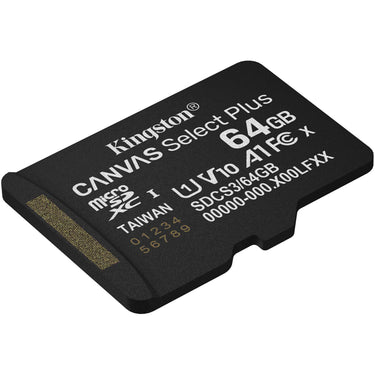 Kingston canvas select plus 64 gb microsdxc geheugenkaart (zwart, uhs-i u1, class 10, v10)