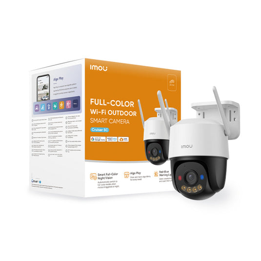 Imou cruiser sc 4k - beveiligingscamera voor buiten – 4k ultra hd (8mp) – 360° pan tilt – slimme persoonsdetectie tracking – kleur nachtzicht – sirene waarschuwingslicht – wi-fi 6 poe