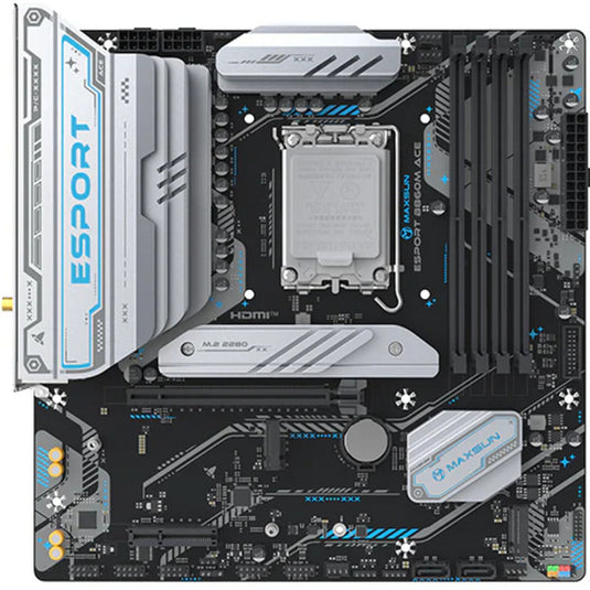 Maxsun ms-esport b860m wifi ace socket 1851 moederbord (zwart, raid, 2.5 gb-lan, wlan, bt, sound, µatx)