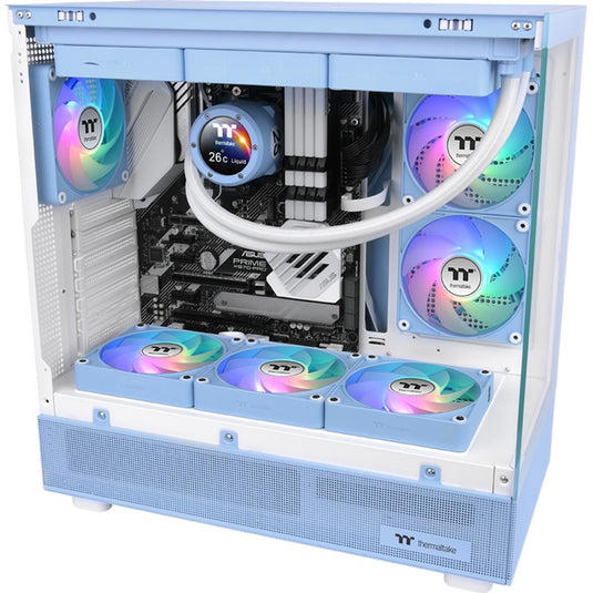 Thermaltake ct120 ex argb sync pc cooling fan hydrangea blue (3-fan pack) case fans (lichtblauw, 3 stuks, 120 x 120 x 25 mm, pwm)