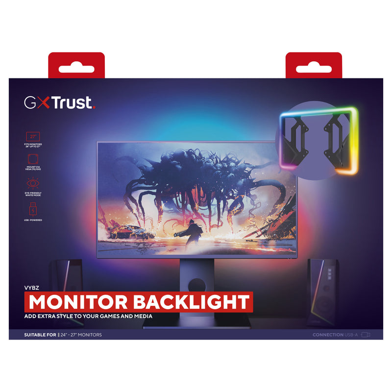 Load image into Gallery viewer, Trust gxt 907 vybz rgb-achtergrondverlichting voor monitoren (zwart)
