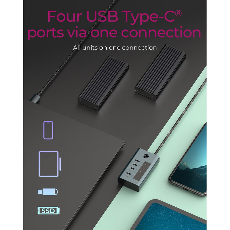Load image into Gallery viewer, Icy box ib-hub1454-c31 usb-hub (grijs blauwgrijs, 4x usb-c 3.2 (10 gbit s))
