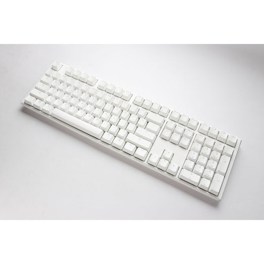 Ducky one 3 classic pure white, toetsenbord (wit, us lay-out, cherry mx silent red, rgb led, double-shot pbt, hot-swappable, quack mechanics)