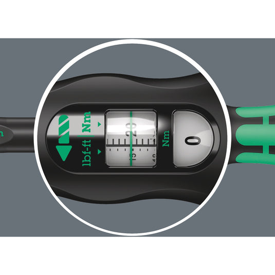 Wera click-torque a 5 draaimomentsleutel met omschakelratel (zwart groen)