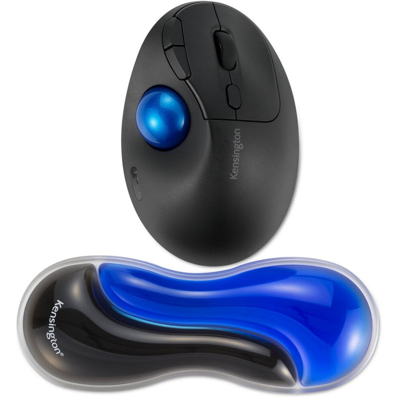 Load image into Gallery viewer, Kensington slim duo gel mouse trackball wrist rest polssteun (blauw zwart)
