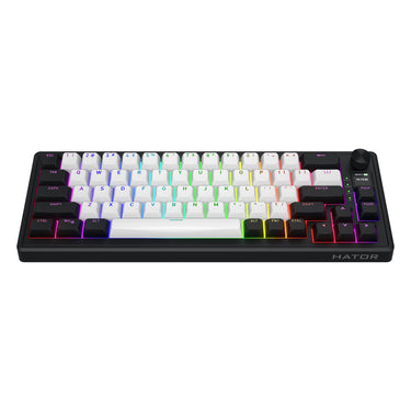 Hator skyfall mag ultima 8k wireless rgb mechanisch gaming toetsenbord (zwart, us lay-out (qwerty), hator aurum ice, 65%, rgb, double-shot pbt, hot-swap, 2.4ghz | bluetooth | usb-c)
