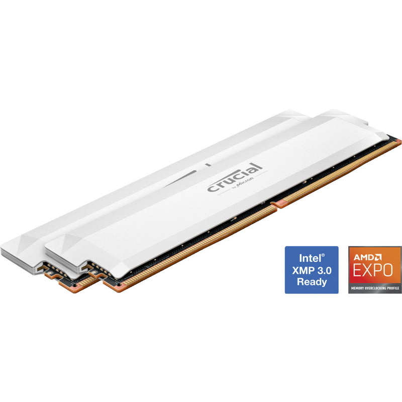 Load image into Gallery viewer, Crucial pro oc 32 gb ddr5-6000 (2x 16 gb) werkgeheugen (wit, cp2k16g60c36u5w, xmp 3.0, expo)
