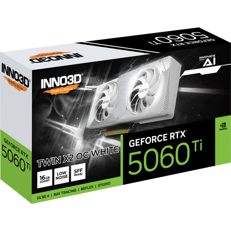 Load image into Gallery viewer, Inno3d geforce rtx 5060 ti twin x2 oc white 16gb grafische kaart (wit, 3x displayport, 1x hdmi 2.1, dlss 4)
