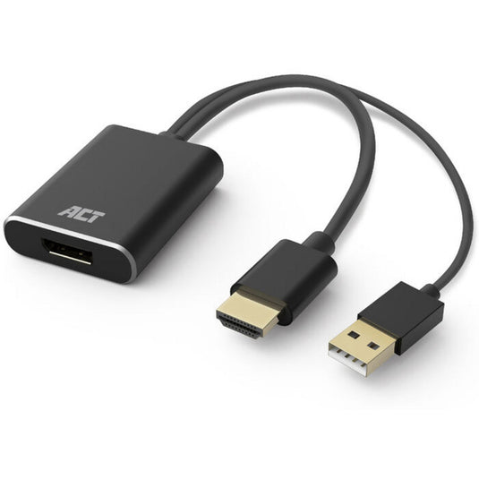 Act connectivity hdmi naar displayport adapter, 4k@60hz (zwart)