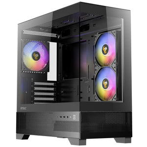 Antec cx500m rgb mini tower behuizing (zwart | 3x usb-a | tempered glass)