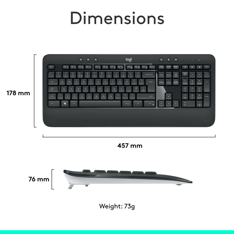 Load image into Gallery viewer, Logitech mk540 advanced draadloze desktopset (donkergrijs, eu lay-out (qwerty), 1000 dpi)

