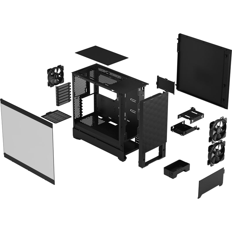 Load image into Gallery viewer, Fractal design pop air midi tower behuizing (zwart | 2x usb-a | tempered glass)
