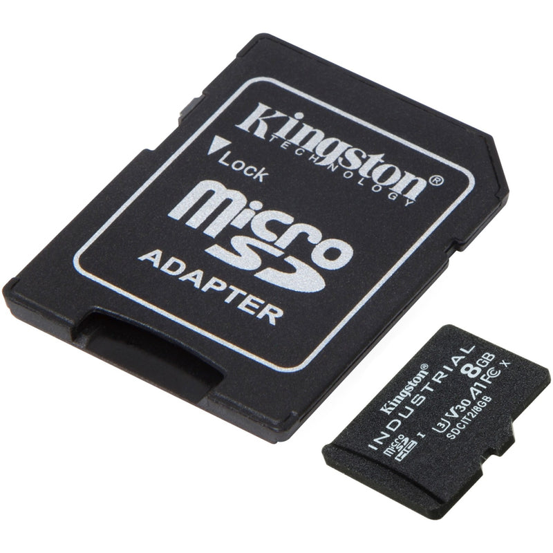 Load image into Gallery viewer, Kingston industrial microsdhc 8gb geheugenkaart (zwart, incl. sd adapter, klasse 10, uhs-i, u3, v30, a1)
