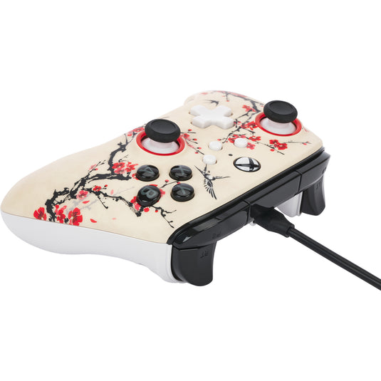 Powera advantage controller met kabel voor de xbox series x|s - warrior's nirvana (magnoliawit, xbox series x|s, xbox one, pc)