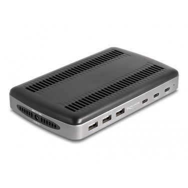 Delock usb charging station met 3 x usb type-c pd + 3 x usb type-a (112 w) (grijs zwart)