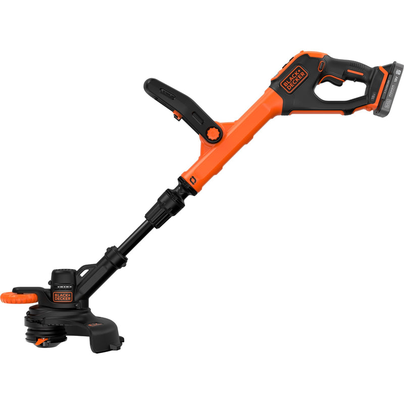 Load image into Gallery viewer, Black+decker 18v trimmer met 2 messen en accu grastrimmer (zwart oranje, 25 cm, accu inbegrepen)
