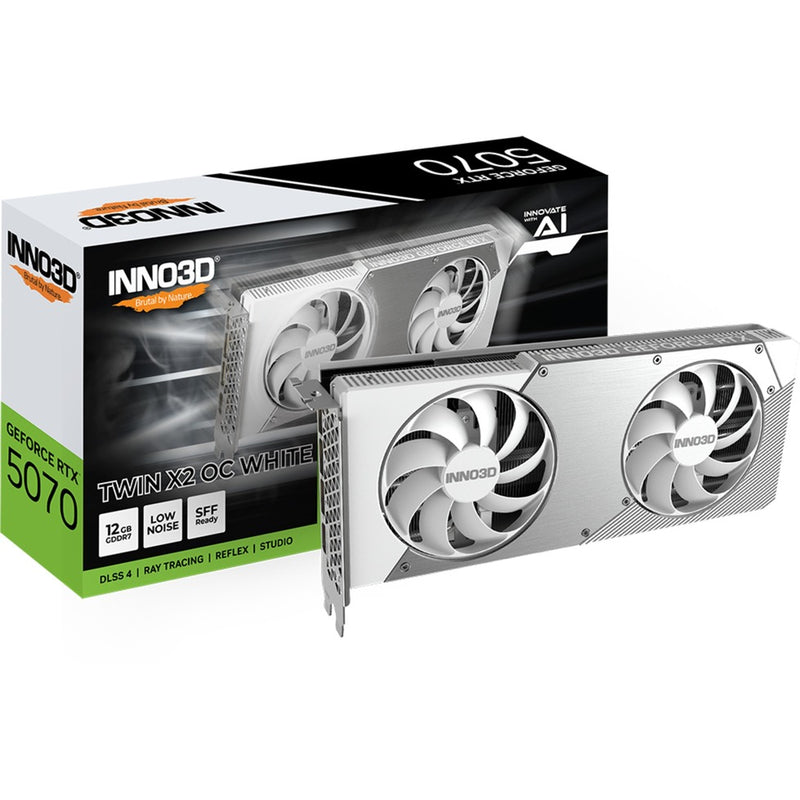 Load image into Gallery viewer, Inno3d geforce rtx 5070 twin x2 oc white grafische kaart (wit, dlss 4, 3x displayport, 1x hdmi 2.1)
