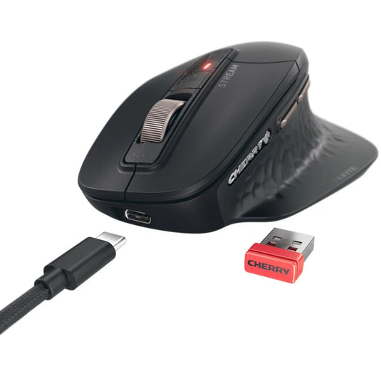 Cherry stream mouse ultimate (zwart koper, 6.000 dpi, bluetooth 2.4 ghz usb)