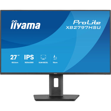 Iiyama prolite xb2797hsu-b1 27 monitor (zwart, 120 hz, hdmi, displayport, usb-c, audio)