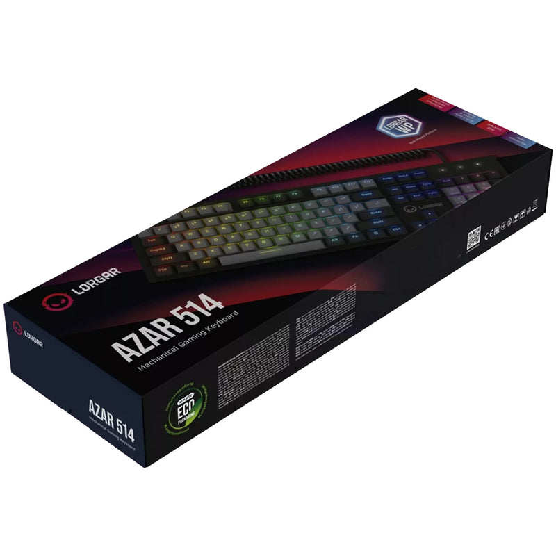 Load image into Gallery viewer, Lorgar azar 514 rgb mechanisch gaming toetsenbord (zwart, us lay-out (qwerty), logar dream, 100%, rgb)
