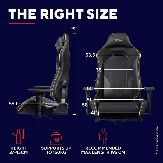 Trust gxt 721 ruya pro premium comfortabele gamingstoel (zwart geel)