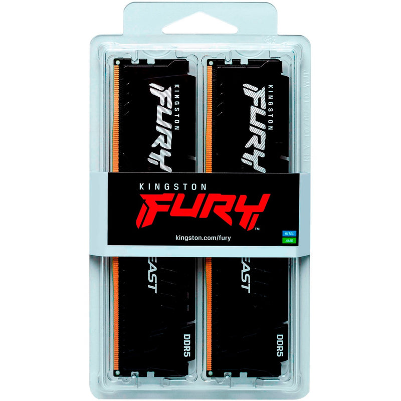 Load image into Gallery viewer, Kingston fury beast 32 gb ddr5-6000 (2x 16 gb) werkgeheugen (zwart, kf560c30bbek2-32, xmp 3.0, expo 1.1)
