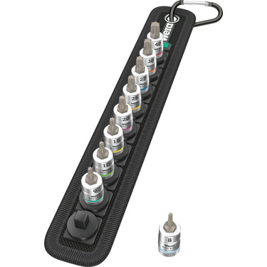 Wera riem a3 torx hf zyklop bitmoerenset met houderfunctie, 1 4 aandrijving dopsleutel (zwart zilver)
