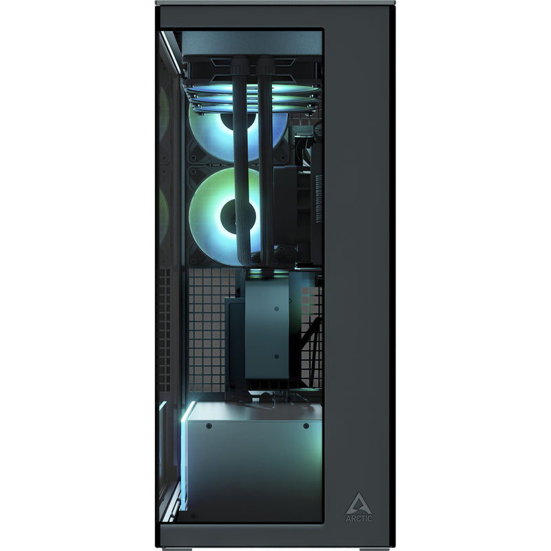 Load image into Gallery viewer, Arctic xtender vg midi tower behuizing (zwart | 2x usb-a | 1x usb-c | rgb | tempered glass)
