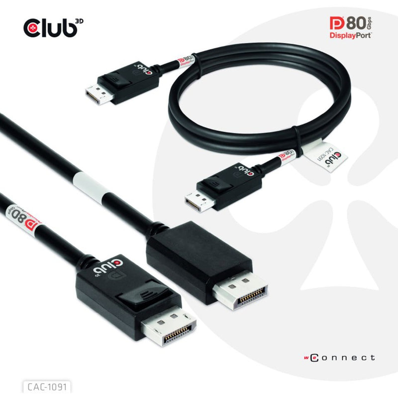 Load image into Gallery viewer, Club 3d gecertificeerde displayport 2.1 kabel (zwart, 1,2 meter, 8k)
