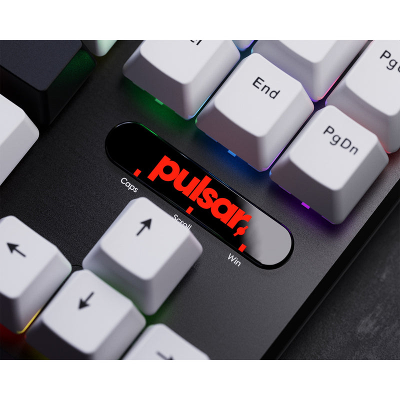 Load image into Gallery viewer, Pulsar pcmk 2he tkl mechanical gaming keyboard (wit, us lay-out (qwerty), 80% (tkl), rgb, pbt double-shot keycaps, hot-swap)
