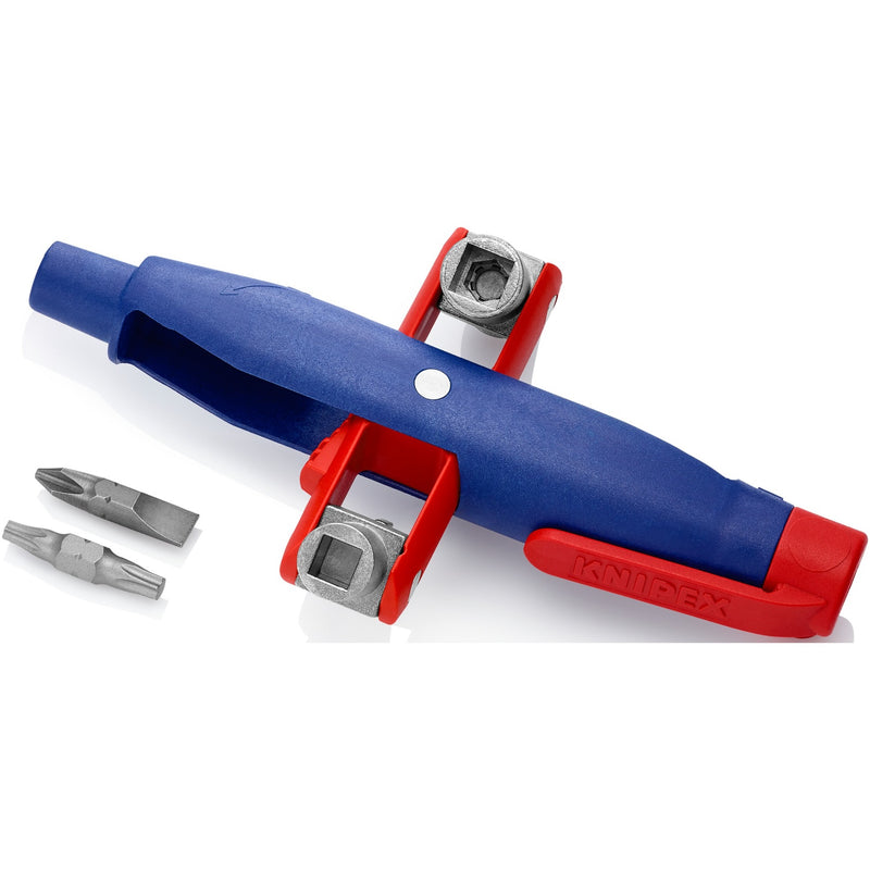Load image into Gallery viewer, Knipex stiftschakelkastsleutel 00 11 07 dopsleutel (blauw rood, lengte 145 mm)
