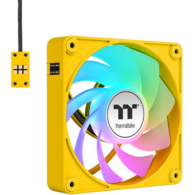 Load image into Gallery viewer, Thermaltake ct120 ex reverse argb sync pc cooling fan bumblebee (3-fan pack) case fans (geel, 3 stuks, 120 x 120 x 25 mm, pwm)
