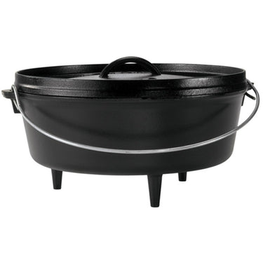 Lodge camp dutch oven l12co3, vlak kookpan (zwart, met pootjes)