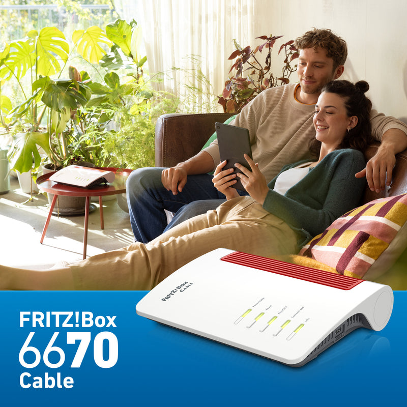 Load image into Gallery viewer, Fritz! box 6670 cable edition international router (wit rood)
