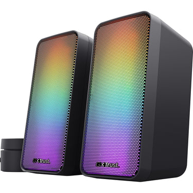 Trust gxt 611 wezz illuminated 2.0 rgb speaker set pc-luidspreker (zwart, rgb leds)