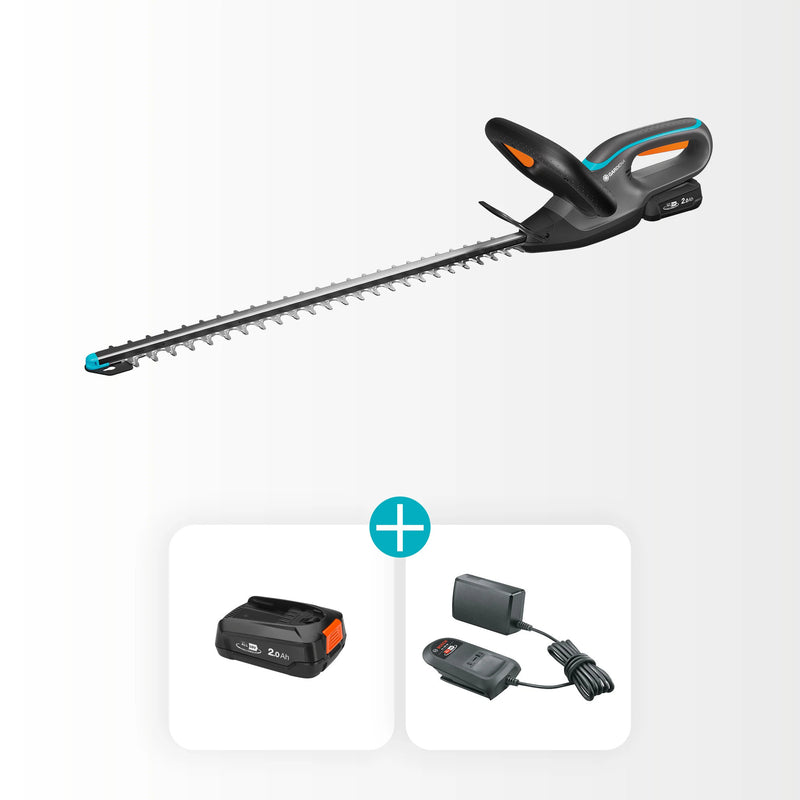 Load image into Gallery viewer, Gardena accuheggenschaar easycut 55 18v set (grijs turquoise, 14735-20, accu en oplader inbegrepen)

