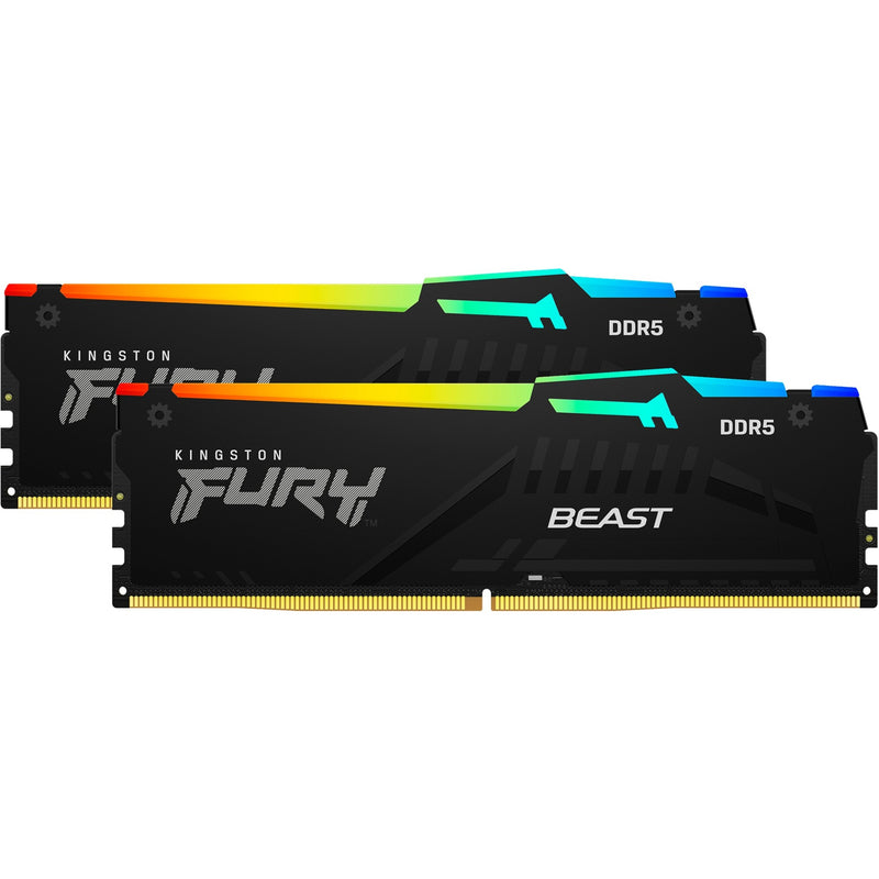 Load image into Gallery viewer, Kingston fury beast rgb 32 gb ddr5-5600 (2x 16 gb) werkgeheugen (zwart, kf556c36bbeak2-32, xmp 3.0, expo)
