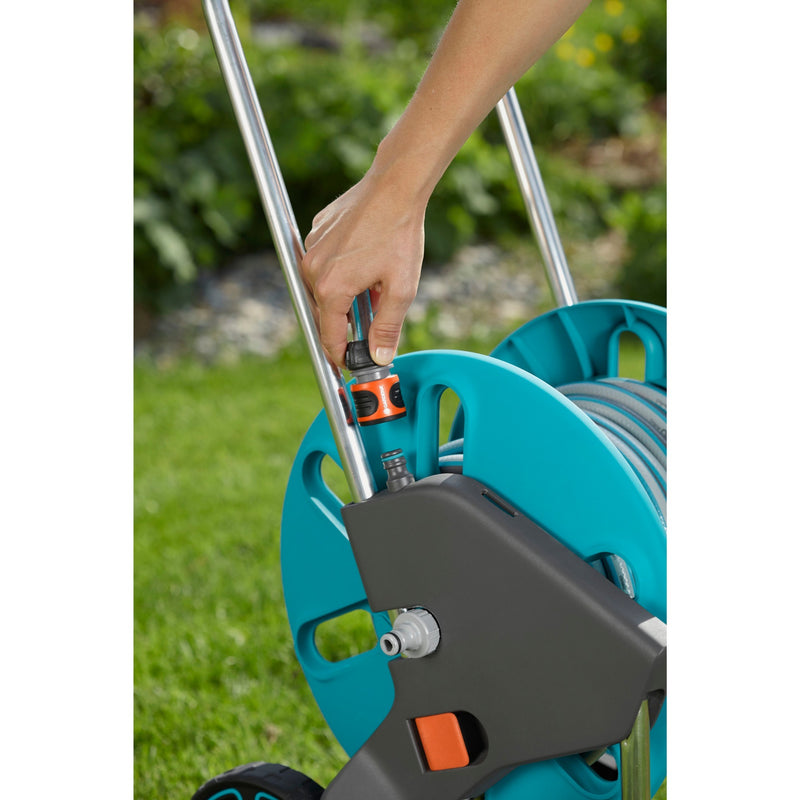 Load image into Gallery viewer, Gardena slangenwagen aquaroll m easy set (turquoise grijs, 18517-20)
