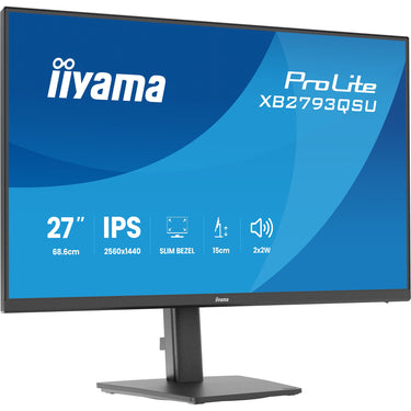 Iiyama prolite xb2793qsu-b1 27 monitor (zwart (mat), hdmi, displayport, usb, audio)