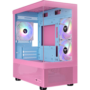 Thermaltake view 170 tg argb mini tower behuizing (roze | 2x usb-a | rgb | tempered glass)