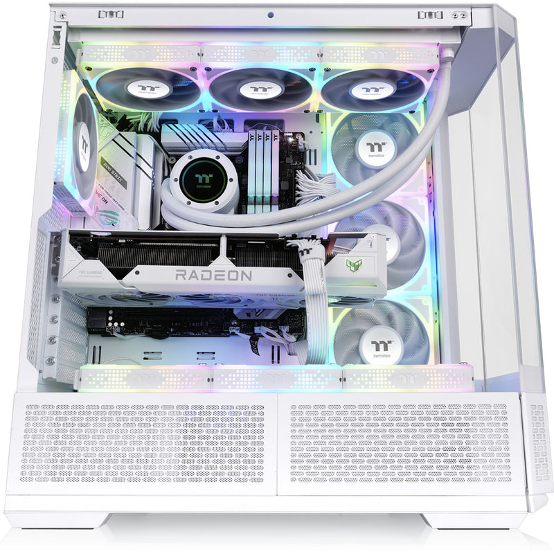 Load image into Gallery viewer, Thermaltake view 370 tg argb snow midi tower behuizing (wit | 2x usb-a | 1x usb-c | rgb | tempered glass)
