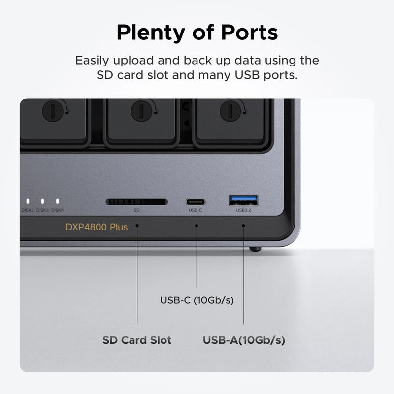Afbeelding laden in galerijviewer, Ugreen nasync dxp4800 plus (grijs, 1x 2,5gbe, 1x 10gbe, hdmi, usb-c)
