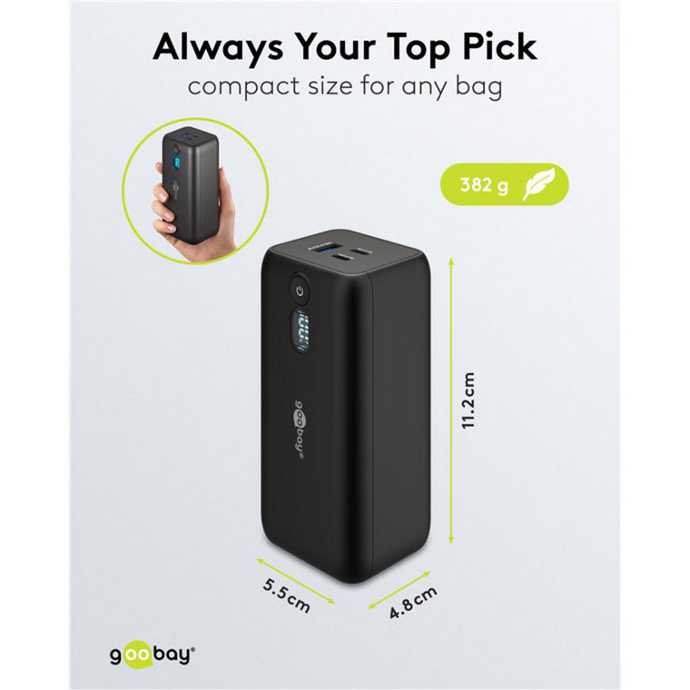 Load image into Gallery viewer, Goobay laptop powerbank (zwart, 20,000 mah, power delivery)
